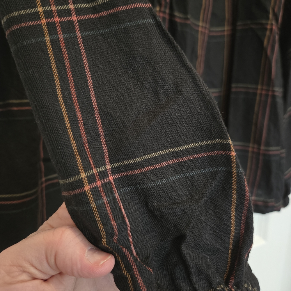 Madewell Shirred Peasant Top in Windowpane - Picture 4 of 5